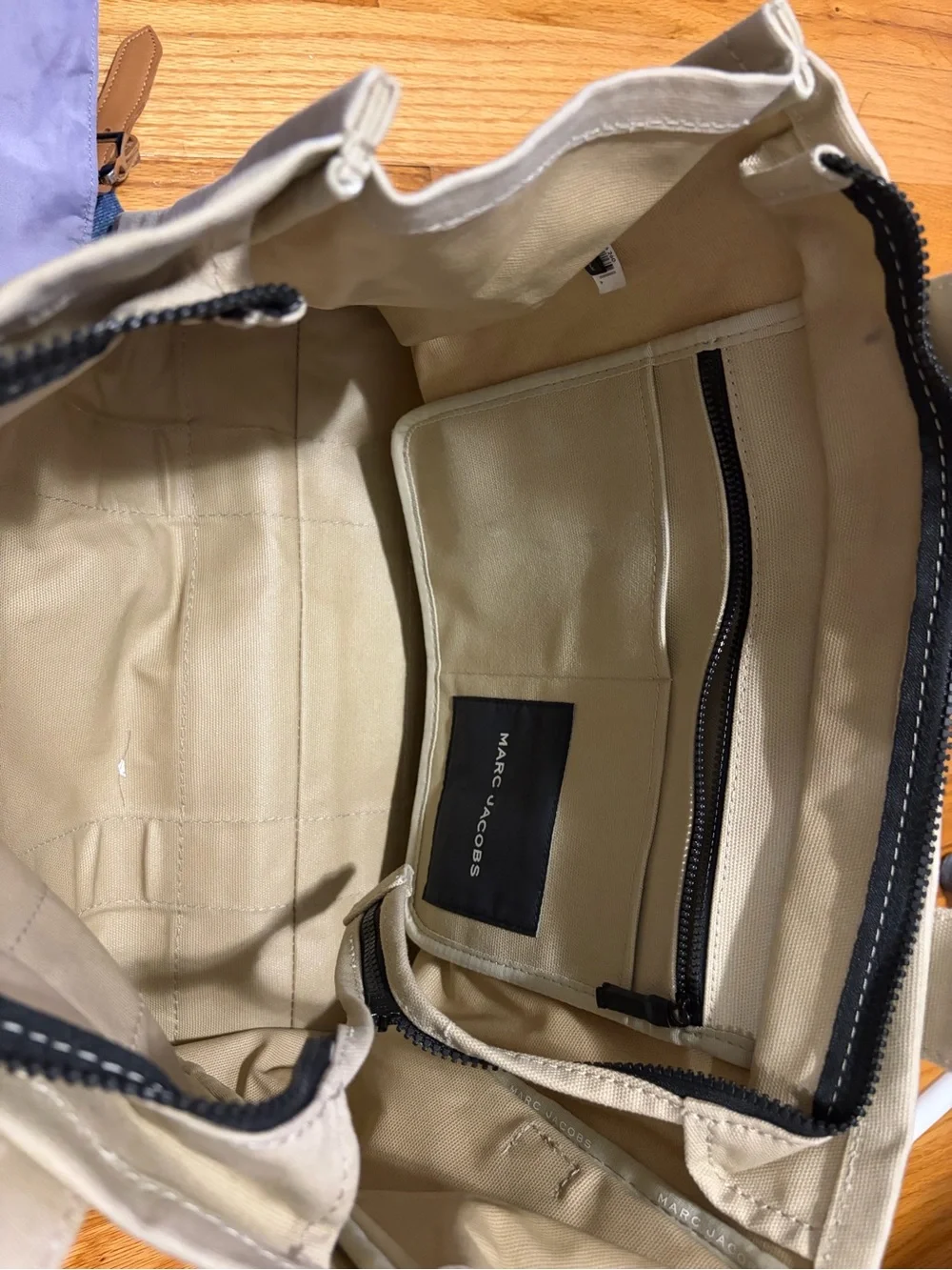 Marc Jacobs Canvas Messenger in Beige with White Logo